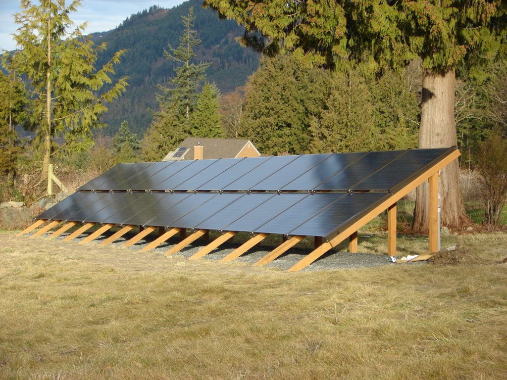 Wooden solar panel mount from Denver