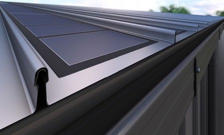 Render of roof integrating Thin Film solar